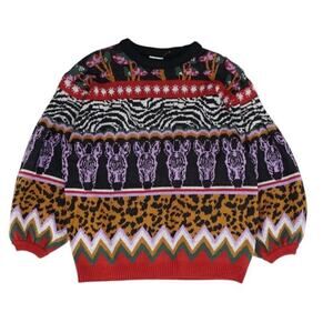NWT Farm Rio Zebra Knit Sweater Size Medium / Oversized